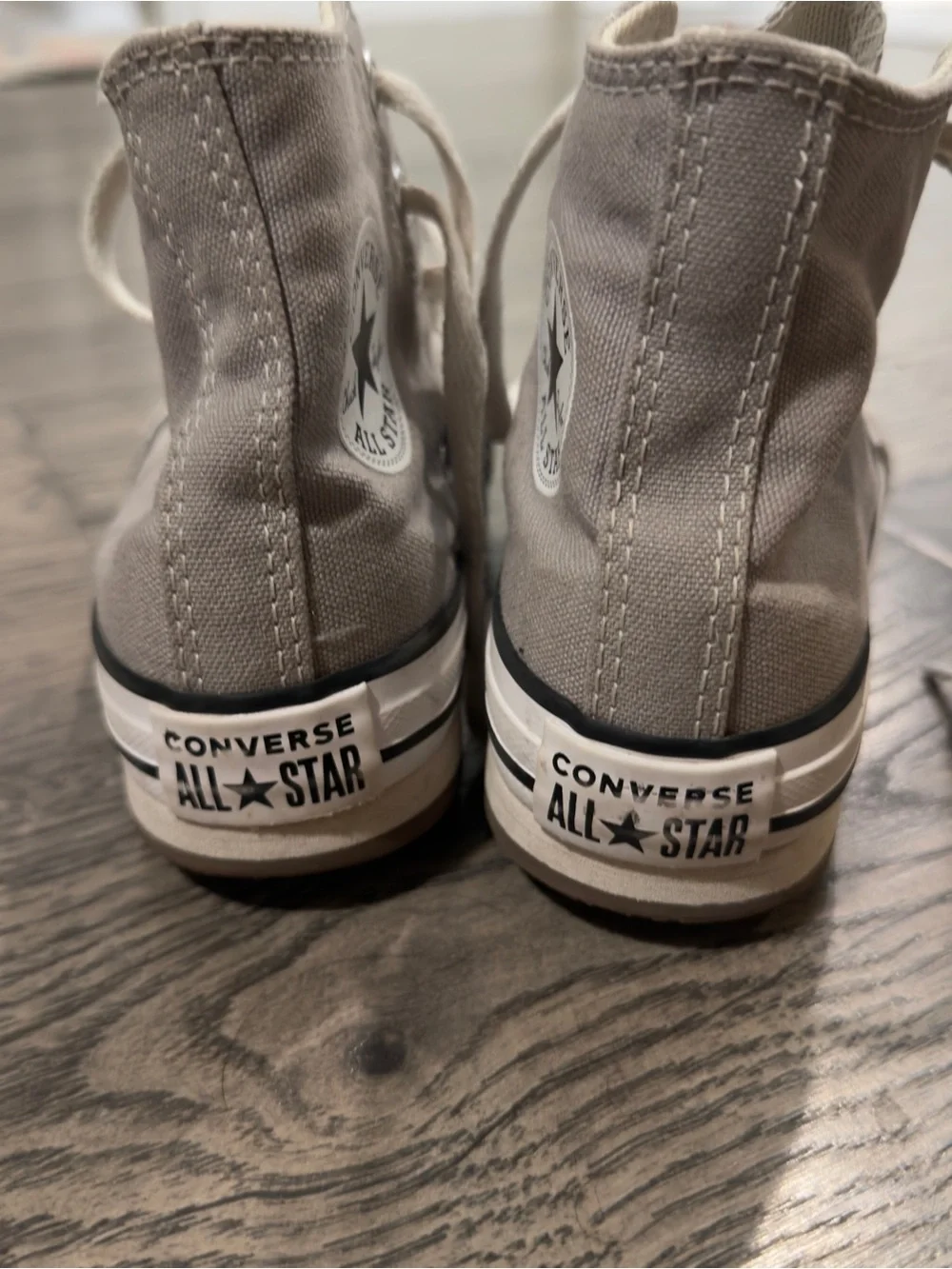Converse All Star High Top Sneakers - Taupe Canvas with Cream Laces